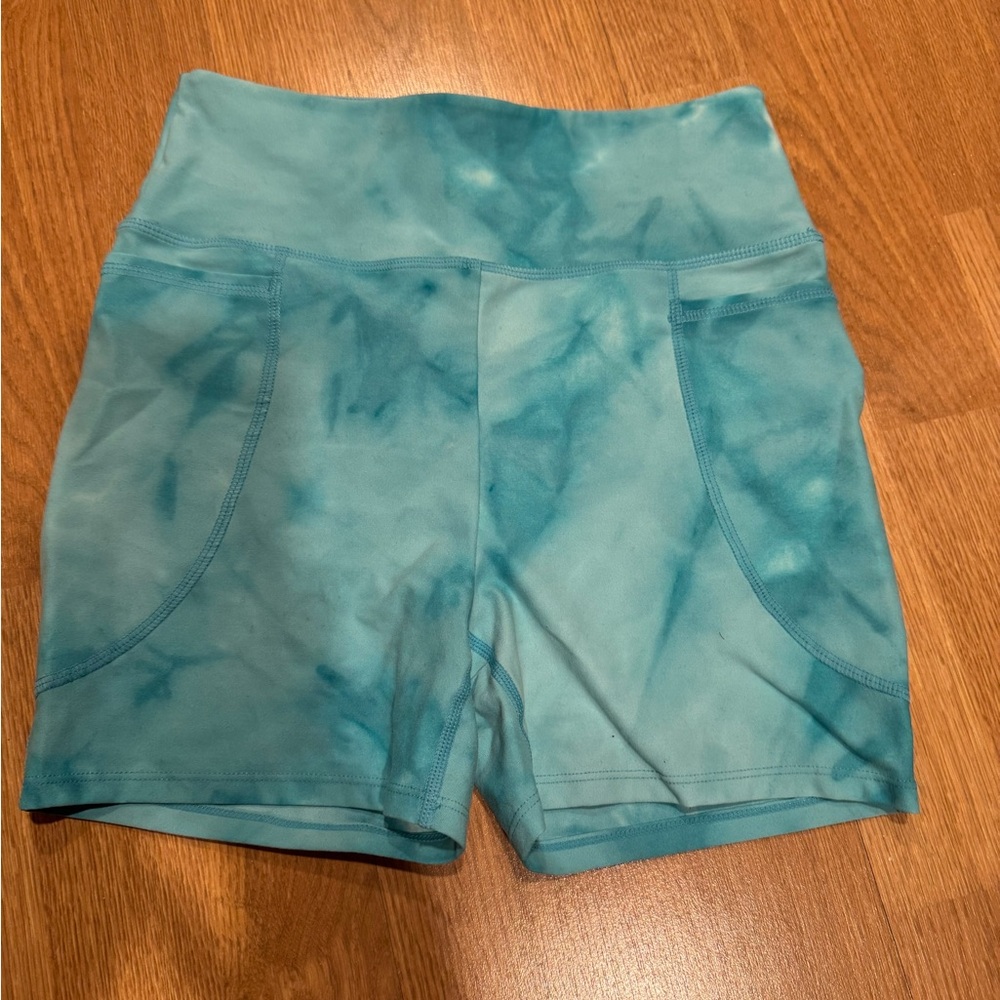 Blue Tie-Dye Athletic Shorts